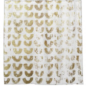Moderne, vervormde Gold Pattern - glimlachen Douchegordijn (Voorkant)