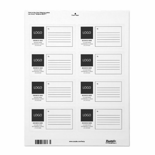 Moderne verzending van Logo via business Square Etiket (Full Sheet)