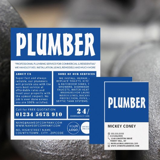 Moderne Vet, Plumber, Plumbing Adverteren Flyer