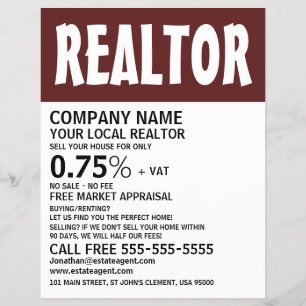 Moderne Vet, Realtor, Estate Agent Adverteren Flyer