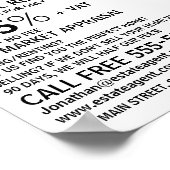 Moderne Vet, Realtor, Estate Agent Adverteren Poster (Hoek)