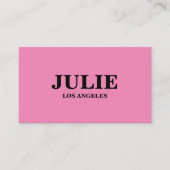 Moderne Vet Roze Rode Typografie Custom Visitekaartje (Voorkant)