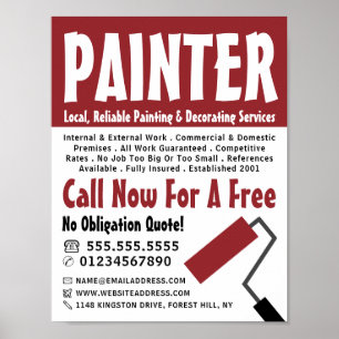 Moderne Vet, schilder & decorator Adverteren Poster
