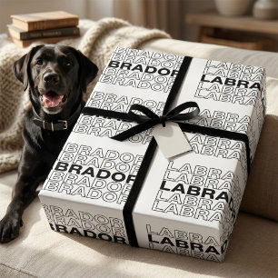 Moderne Vetgedrukte Labrador-Typografie Grafisch Cadeaupapier