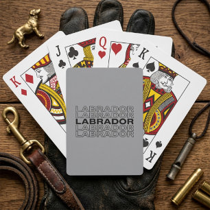 Moderne Vetgedrukte Labrador-Typografie Grafisch Pokerkaarten