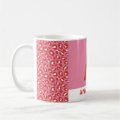 Moderne vetgedrukte, roze kleurblokroze naam voor  koffiemok (Links)
