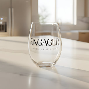Moderne Vetgedrukte Typografie Betrokkenheid Aange Wijnglas Zonder Voet
