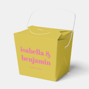 Moderne Vetgedrukte Typografie Helder Roze Geel Br Bedankdoosjes