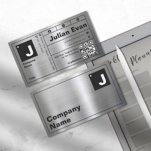 Moderne Vetgedrukte Typografie Monogram Shiny Meta Visitekaartje