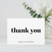 Moderne Vetgedrukte Typografie Witte Aangepaste Tr Bedankkaart (Staand voorkant)