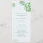 Moderne vetplanten Cactus Bruiloft Programma (Voorkant)