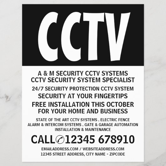 Moderne Vette, CCTV Security Adverteren brochure (Voorkant)