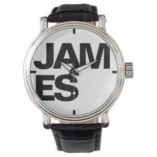 Moderne Vette Lettertyptypografie Eenvoudig Wit en Horloge