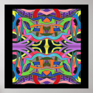 Moderne vette manly Colorful Line Tekening Poster