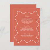 Moderne vette Peach Wedding Enclosure kaart (Voorkant / Achterkant)
