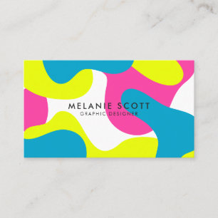 Moderne, vette roze blauw abstract patroon minimal visitekaartje