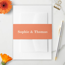 Moderne Vette Typografie Bruiloft Abrikoos Sinaasa Uitnodigingen Wikkel