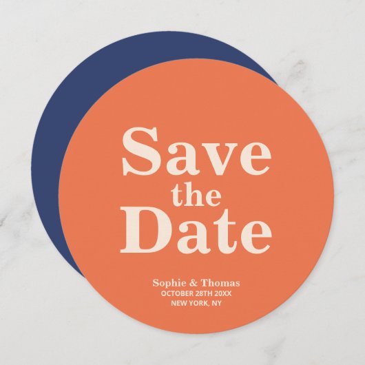 Moderne Vette Typografie Bruiloft Save the Date (Voorkant / Achterkant)