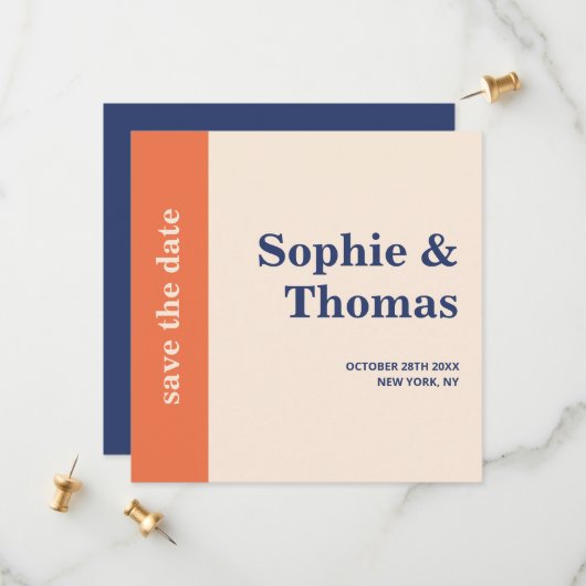 Moderne Vette Typografie Bruiloft Save the Date (Voorkant / Achterkant in situ)