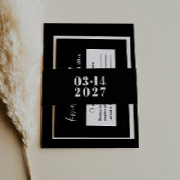 Moderne Vette Typografie Bruiloft Uitnodiging