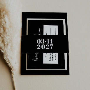 Moderne Vette Typografie Bruiloft Uitnodiging Uitnodigingen Wikkel