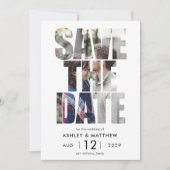 Moderne Vette Typografie Foto Bruiloft Save The Date (Voorkant)