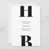 Moderne Vette Typografie Monogram Foto Save The Date (Voorkant)