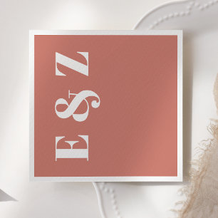 Moderne Vette Typografie Terracotta Bruiloft Servet