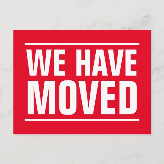 Moderne vette typografie verandering van adres ver briefkaart (Voorkant)