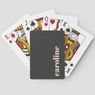 Moderne Vette Typografie Zwarte Monogram Naam Pokerkaarten