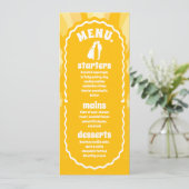 Moderne Vette Zonneschijn Gele Golvende Boog Bruil Menu (Staand voorkant)