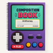 Moderne videogamecontroller aangepaste naam  notitieboek (Voorkant)