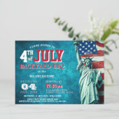 Moderne vierde juli achtertuin BBQ Kaart (Staand voorkant)