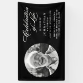 Moderne viering van het leven Elegant script en fo Spandoek (Verticaal)