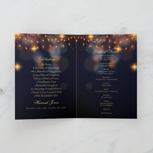 Moderne viering van het leven Foto begrafenis Programma (Binnen)