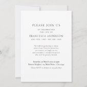 Moderne viering van het leven Foto Memorial begraf Kaart (Achterkant)