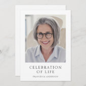 Moderne viering van het leven Foto Memorial begraf Kaart (Voorkant / Achterkant)