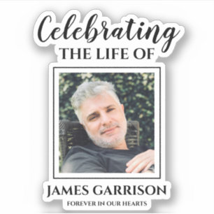 Moderne viering van het leven met foto Memorial Sticker