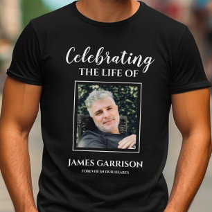 Moderne viering van het leven met foto Memorial T-shirt