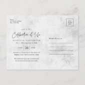 Moderne viering van levensherinneringsbegrafenis briefkaart (Achterkant)