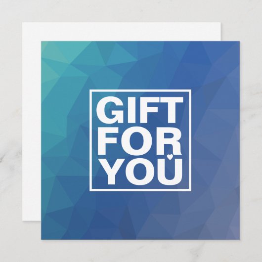 Moderne vierkant cadeaubon (Voorkant / Achterkant)