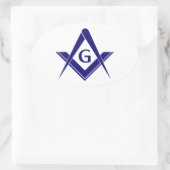 Moderne vierkant & kompassen ovale sticker (Tas)