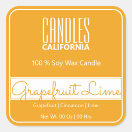 Moderne vierkant rand Eenvoudige Oranje gele kaars Vierkante Sticker