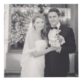 Moderne vierkante bruiloft Monogram 8 Fotocollage Kubus (Rechts)