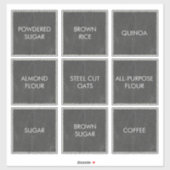 Moderne Vierkante Chalkboard Pantry Labels (Vel)