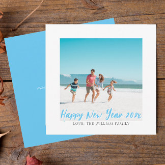 Moderne vierkante foto gelukkig nieuwjaar feestdagenkaart