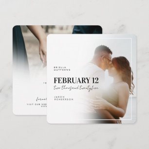 Moderne Vierkante Foto Save the Date Kaart