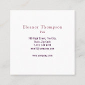 Moderne Vierkante Professional Visitekaartje (Achterkant)