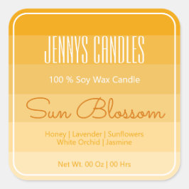 Moderne vierkante rand pastel regenboog ombre geel vierkante sticker