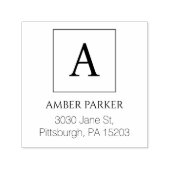 Moderne vierkante retour adres stempel (Design)